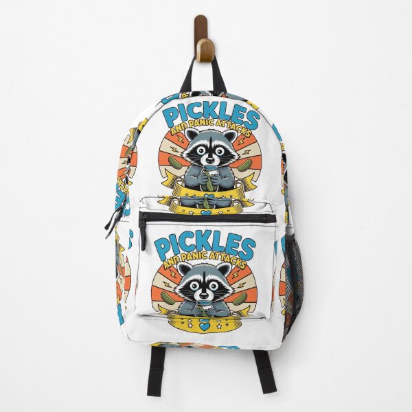 Item preview, Funny Raccoon Pickles and Panic Attacks Relatable Graphic Tee designed and sold by MerchlyMike.