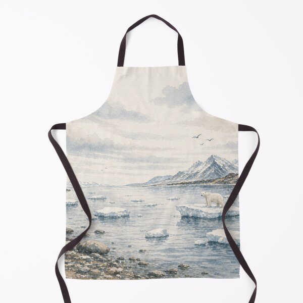 Item preview, Svalbard Inspired Lone Polar Bear Watercolor Art designed and sold by TheSlowShore.