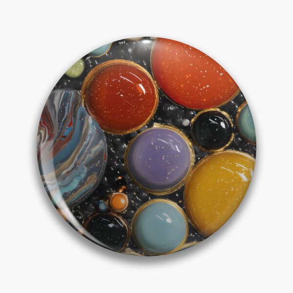 Item preview, Vibrant Marbled Cosmic Circles Gold Art designed and sold by LuminousFoundry.
