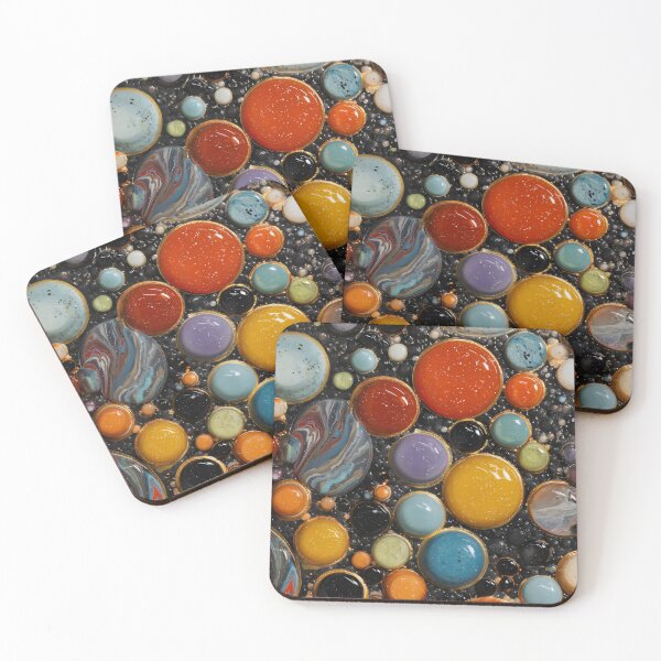 Item preview, Vibrant Marbled Cosmic Circles Gold Art designed and sold by LuminousFoundry.