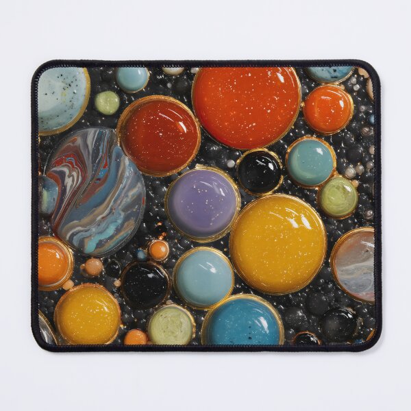 Item preview, Vibrant Marbled Cosmic Circles Gold Art designed and sold by LuminousFoundry.