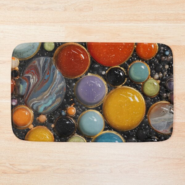 Item preview, Vibrant Marbled Cosmic Circles Gold Art designed and sold by LuminousFoundry.