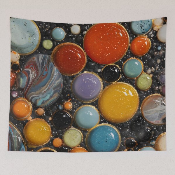 Item preview, Vibrant Marbled Cosmic Circles Gold Art designed and sold by LuminousFoundry.