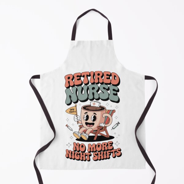 Item preview, A retired nurse with a cup of coffee on a lounge chair—no more night shifts—a charming illustration of a healthcare worker designed and sold by Gadget80.