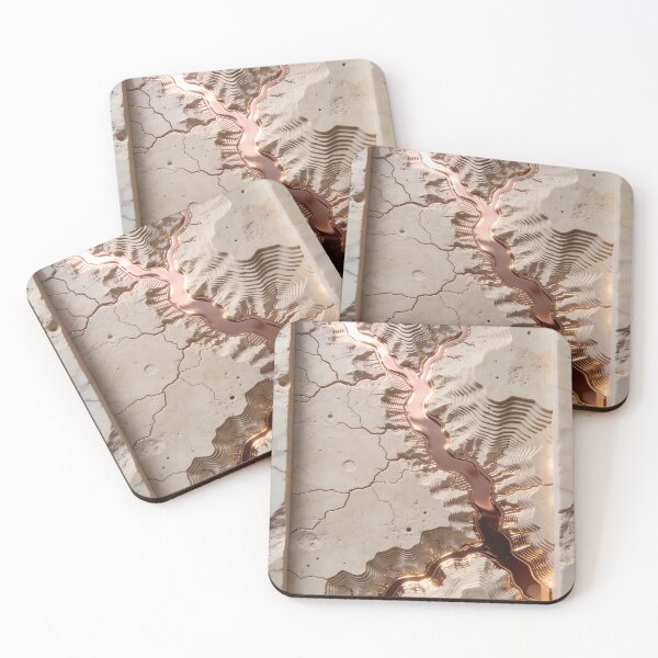 Item preview, Golden Topographic Canyon - Luxury 3D Stone & Rose Gold Relief designed and sold by sana designer.
