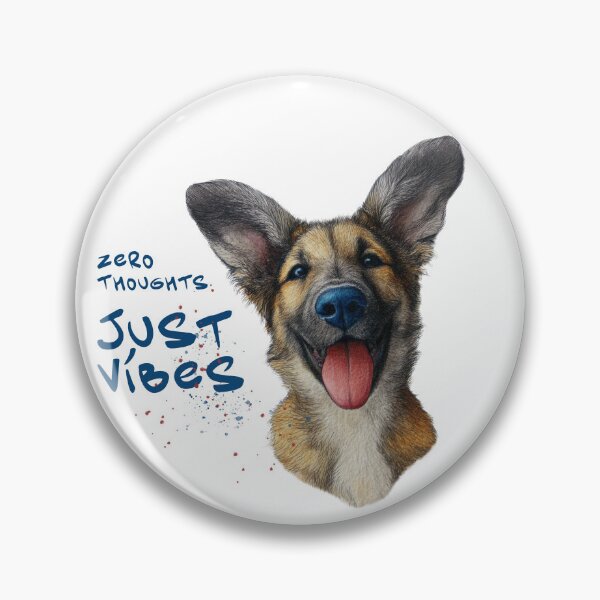 Item preview,  Zero Thoughts Just Vibes Dog Meme German Shepherd Funny Shirt Sticker designed and sold by olenapetol.