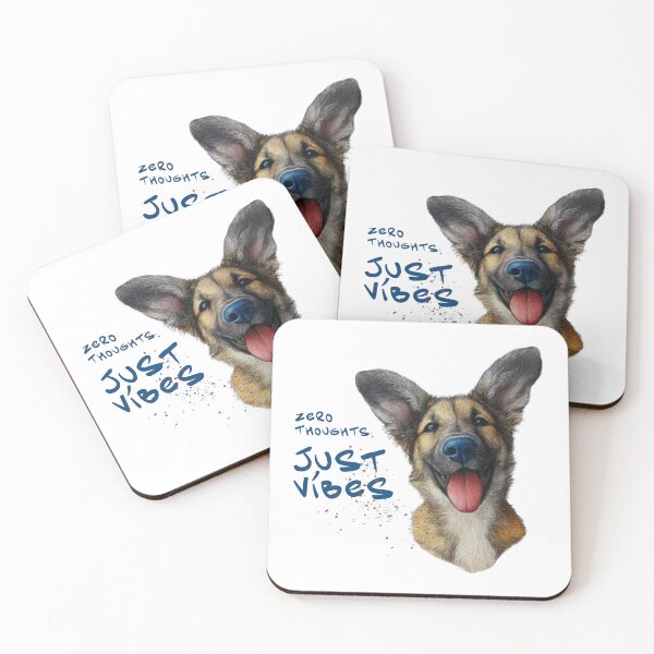 Item preview,  Zero Thoughts Just Vibes Dog Meme German Shepherd Funny Shirt Sticker designed and sold by olenapetol.