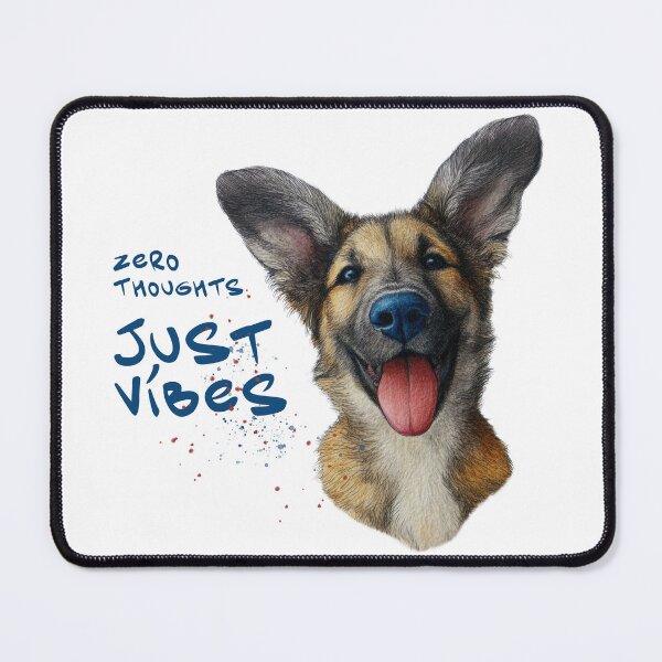 Item preview,  Zero Thoughts Just Vibes Dog Meme German Shepherd Funny Shirt Sticker designed and sold by olenapetol.
