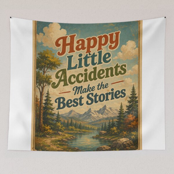 Item preview, Happy Little Accidents Make the Best Stories – Vintage Inspirational Landscape Art | Motivational Gift designed and sold by irfanshikh.