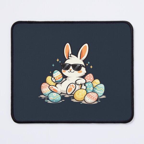 Item preview, Cool Easter Bunny With Eggs Cute Rabbit Illustration designed and sold by PunchDrop.
