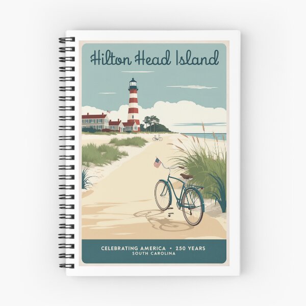 Item preview, Hilton Head Island Retro Poster Coastal Lighthouse Art designed and sold by bobparduephoto.