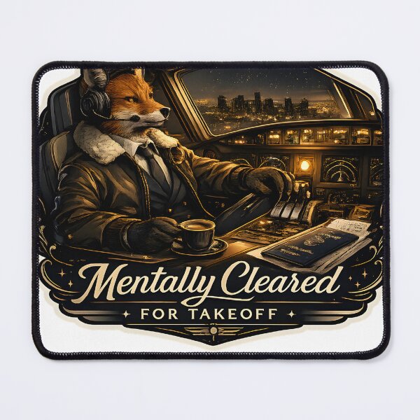 Item preview, Mentally Cleared For Takeoff Luxury Aviation Pilot Aesthetic designed and sold by StickyGuys.