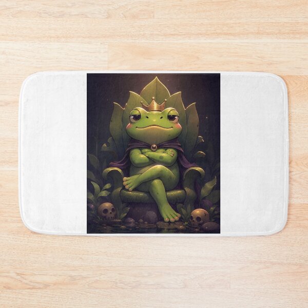 Item preview, “Frog King of Attitude – Leaf Throne Smirk” designed and sold by MarekoraStudio.