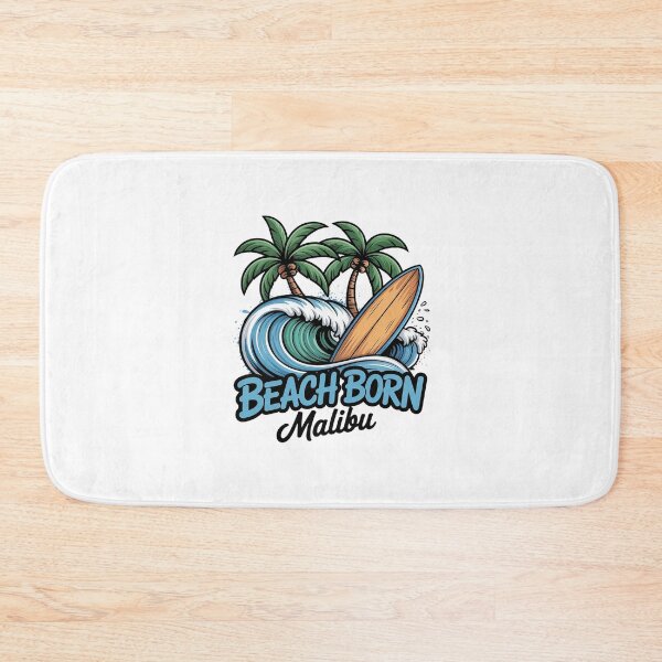 Item preview, Beach Born Malibu – California Surf Ocean Beach Shirt designed and sold by Cool-cat-art.