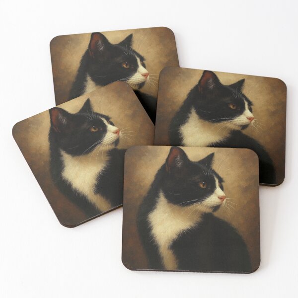 Item preview, Regal Tuxedo Cat Portrait Painting designed and sold by Lougud.