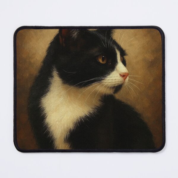 Item preview, Regal Tuxedo Cat Portrait Painting designed and sold by Lougud.