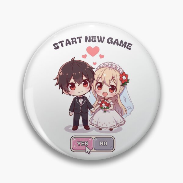 Item preview, Start New Game | Wedding design kawaii couple gamer designed and sold by Love&Geek.