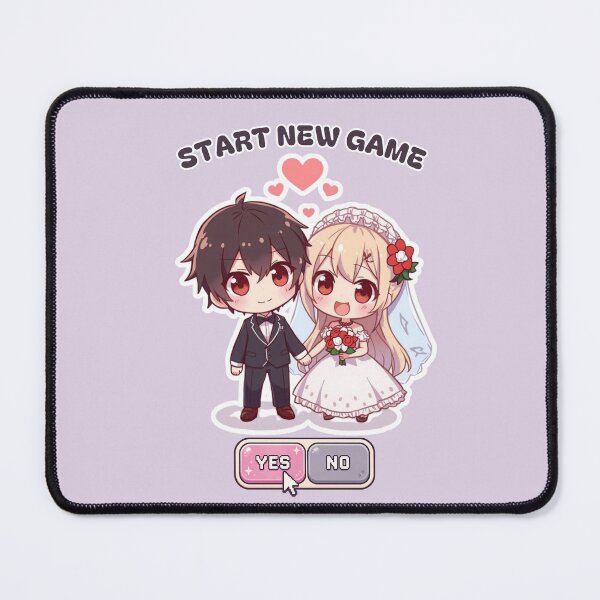 Item preview, Start New Game | Wedding design kawaii couple gamer designed and sold by Love&Geek.