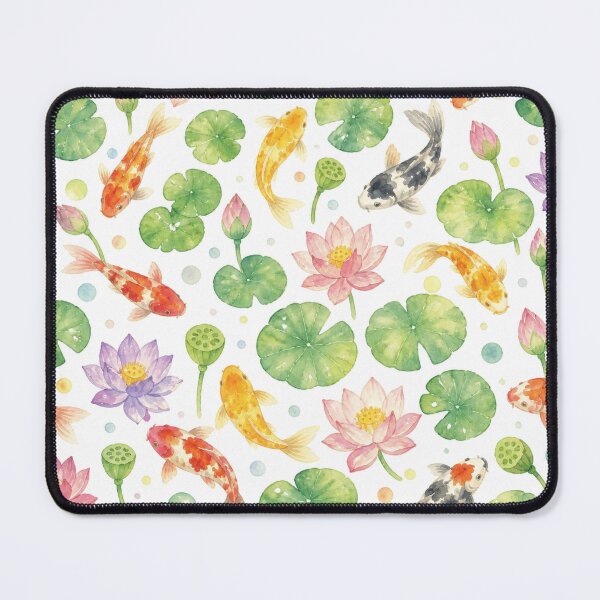 Artikelvorschau, Nahtloses Aquarellmuster mit Koi-Karpfen und Lotusblume entworfen und verkauft von juthamas8426.
