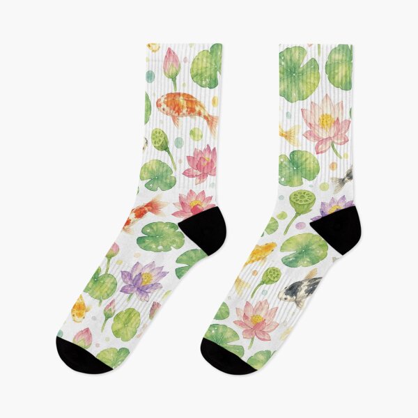 Artikelvorschau, Nahtloses Aquarellmuster mit Koi-Karpfen und Lotusblume entworfen und verkauft von juthamas8426.