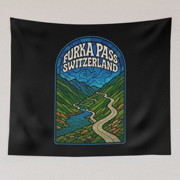Item preview, Furka Pass Switzerland Stained Glass designed and sold by TomFrontierArt.