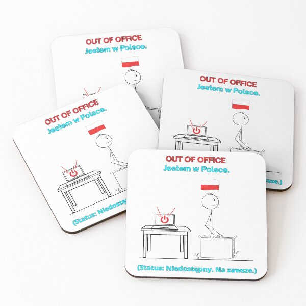 Item preview, White OUT OF OFFICE Jestem w Polsce - Funny Polinglish Polish Expat Humor Gift designed and sold by VibePolinglish.