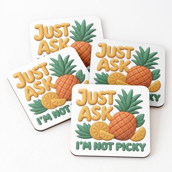 Item preview, Just Ask I'm Not Picky Pineapple Orange 3D Graphic T-Shirt designed and sold by MerchlyMike.