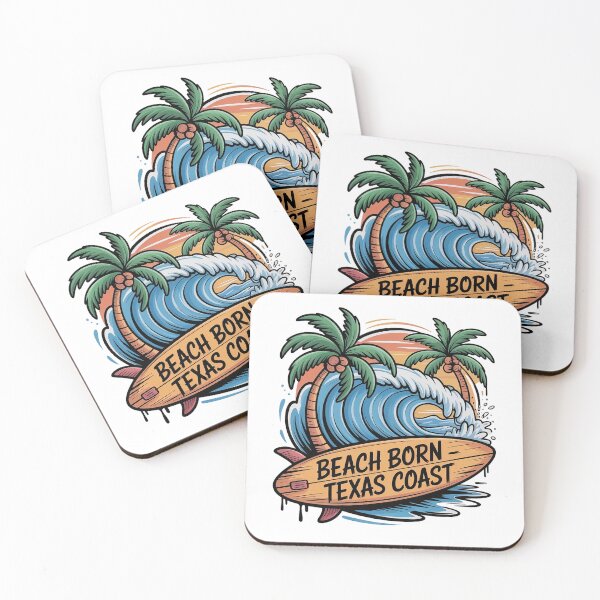 Item preview, Beach Born Texas Coast – Surf Ocean Beach Shirt designed and sold by Cool-cat-art.