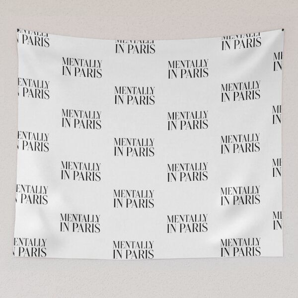 Item preview, Mentally In Paris Minimalist Aesthetic Typography Design designed and sold by astersgraphics.