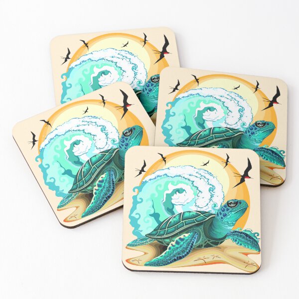 Item preview, Sea Turtle, Ocean Wave and Frigate Birds designed and sold by BluedarkArt.