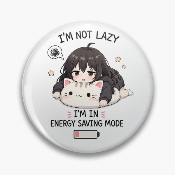 Item preview, I’m Not Lazy – Energy Saving Mode Cute Anime Cat Girl Design designed and sold by YamiSociety.