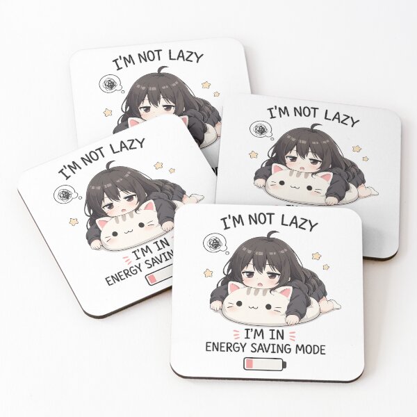 Item preview, I’m Not Lazy – Energy Saving Mode Cute Anime Cat Girl Design designed and sold by YamiSociety.