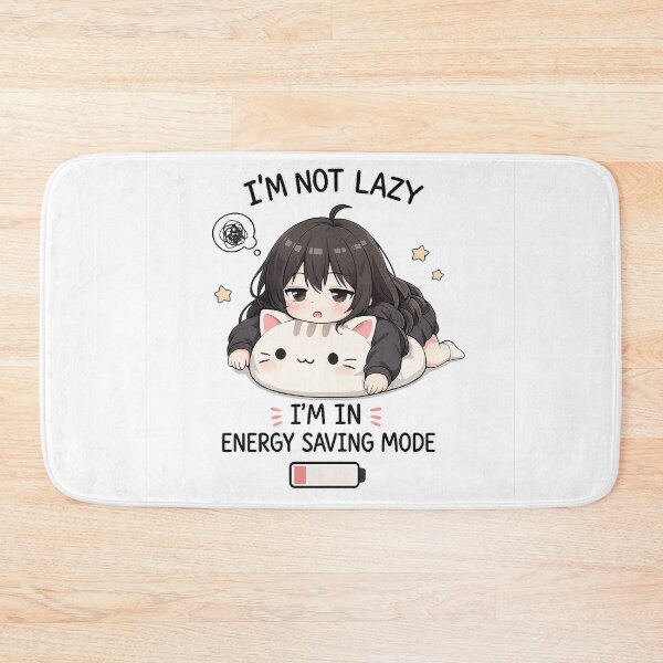 Item preview, I’m Not Lazy – Energy Saving Mode Cute Anime Cat Girl Design designed and sold by YamiSociety.