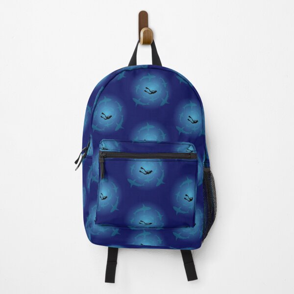 Item preview, Shark Circle Diver Design - Ocean Depths Survival Art, Minimal Marine Life Illustration. designed and sold by LunaPrintCo.