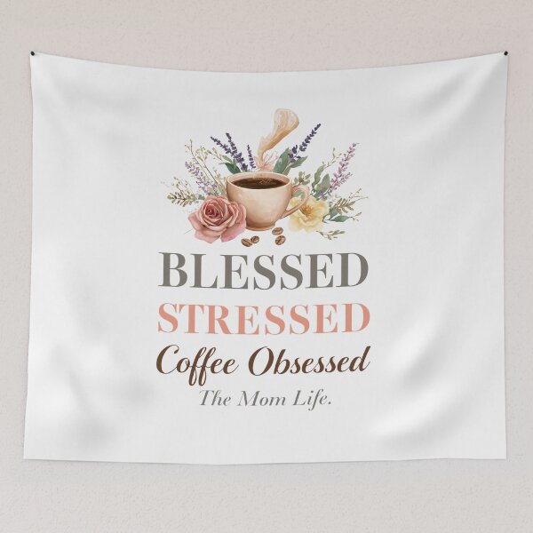 Item preview, Blessed Stressed Coffee Obsessed Funny Mom Mothers Day Tee designed and sold by BornFabulous.