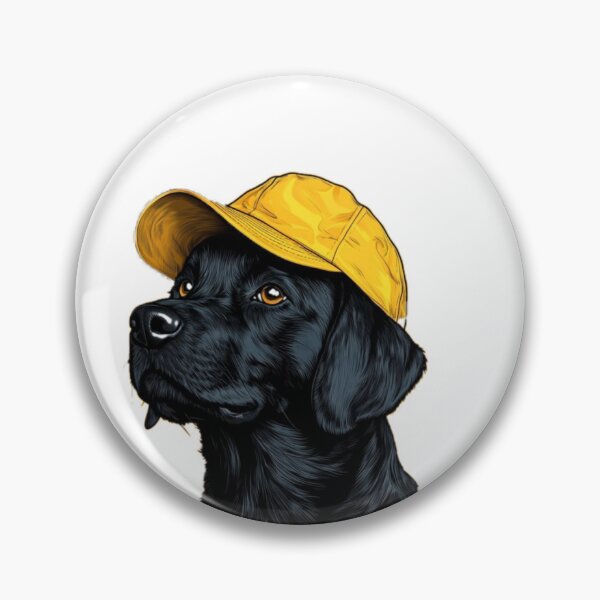 Item preview, Cool Black Labrador in Yellow Baseball Cap – Urban Dog Art designed and sold by Theartistictale  _.