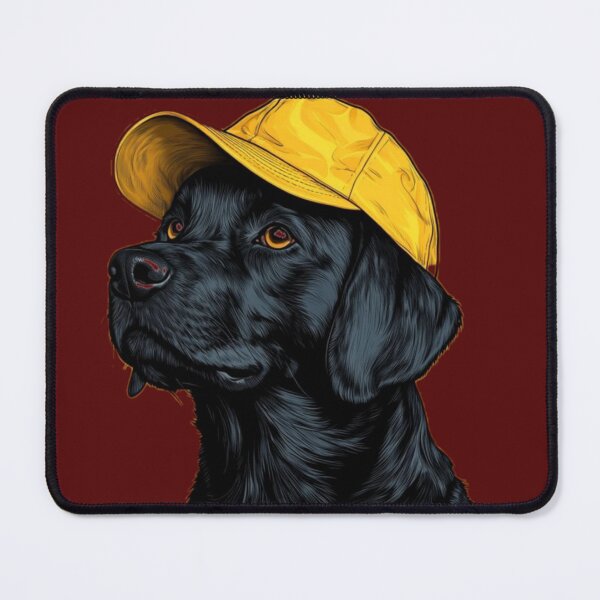 Item preview, Cool Black Labrador in Yellow Baseball Cap – Urban Dog Art designed and sold by Theartistictale _.