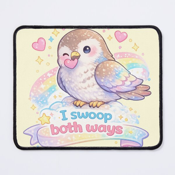 Item preview, Pastel Cute Falcon with Funny Quote “I Swoop Both Ways” – Kawaii Bird Icon PNG designed and sold by Nusha Creations.