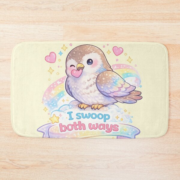 Item preview, Pastel Cute Falcon with Funny Quote “I Swoop Both Ways” – Kawaii Bird Icon PNG designed and sold by Nusha Creations.
