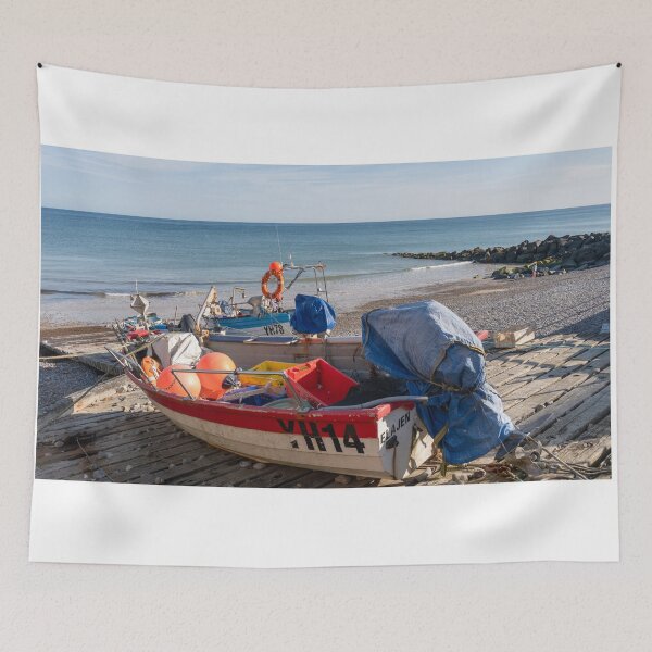 Item preview, Fishing boats on Sheringham beach, Norfolk coast designed and sold by yackers1.