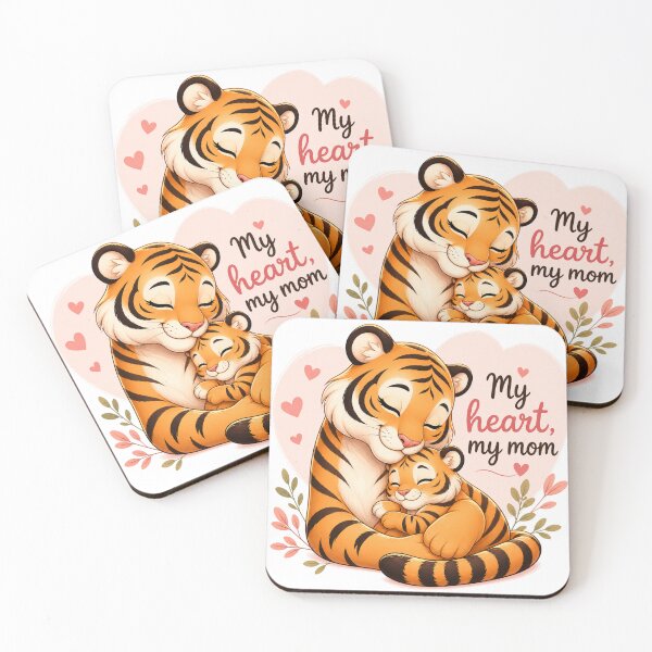 Item preview, My Heart, My Mom: Cute Tiger Mother and Cub designed and sold by ToonyTeez.