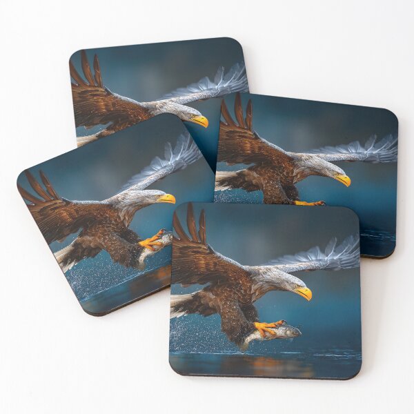 Item preview, Majestic Eagle Catches Fish in Stunning Action Shot designed and sold by Artessie.