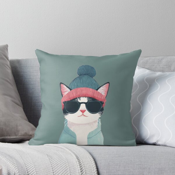 Item preview, Cool Tuxedo Cat in Beanie and Sunglasses – Hipster Kitty Art designed and sold by Theartistictale  _.