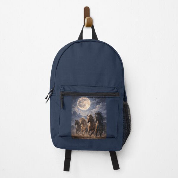 Item preview, Wild Horses Under Full Moon – Western Night Horse Art designed and sold by QuarterHorseArt by Just my Studio.