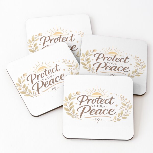 Item preview, Protect Your Peace – Soft Aesthetic Self Care Typography Design designed and sold by DreamelleStudio.