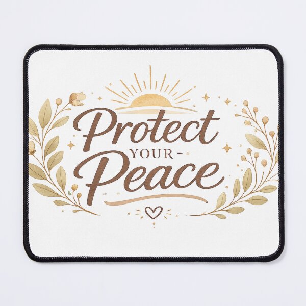 Item preview, Protect Your Peace – Soft Aesthetic Self Care Typography Design designed and sold by DreamelleStudio.
