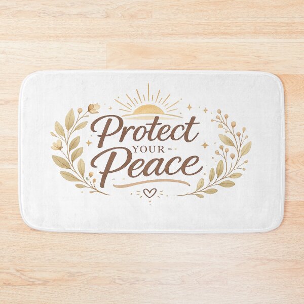 Item preview, Protect Your Peace – Soft Aesthetic Self Care Typography Design designed and sold by DreamelleStudio.