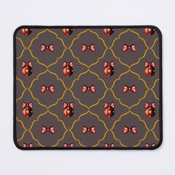 Item preview, Decorative pattern with bows and ornaments on a gray background created for festive celebrations in the holiday season designed and sold by CreativeLarysa.