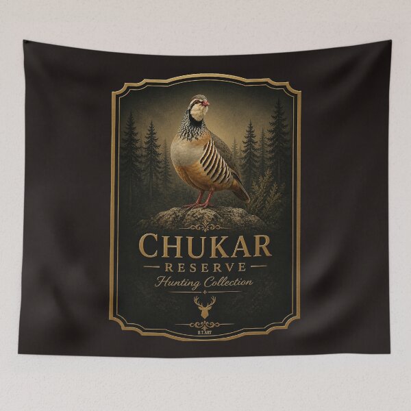 Item preview, Chukar Partridge – Rustic Wildlife Bird Art, Vintage Hunting Style designed and sold by TammyHunterArt.