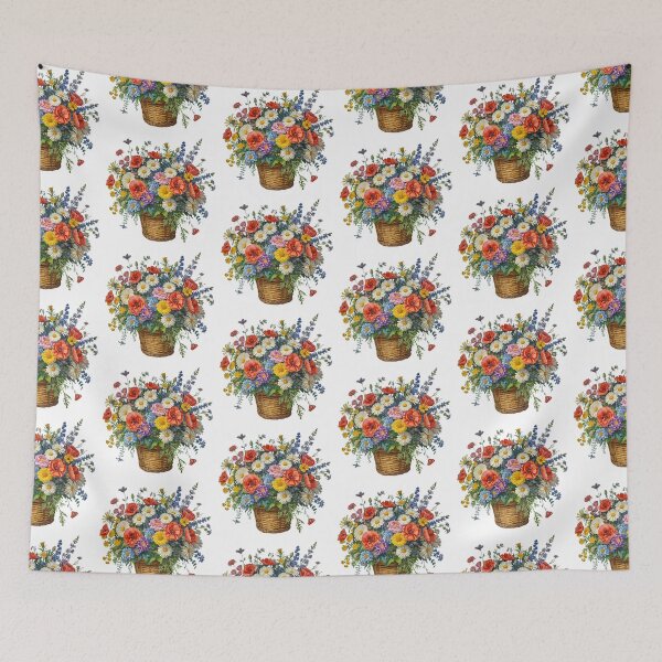 Item preview, Flowers in a basket designed and sold by uunaa.